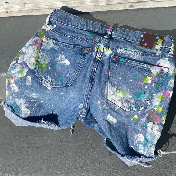Painted Abercrombie & Fitch jean shorts 29 Magnolia Shack - Picture 12 of 12